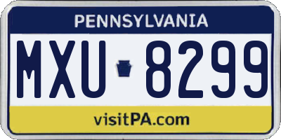 PA license plate MXU8299