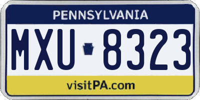 PA license plate MXU8323
