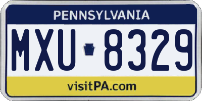 PA license plate MXU8329