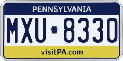 PA license plate MXU8330