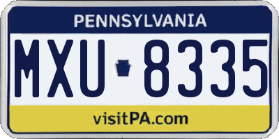 PA license plate MXU8335