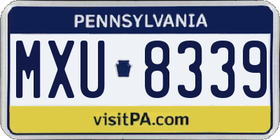 PA license plate MXU8339