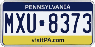 PA license plate MXU8373