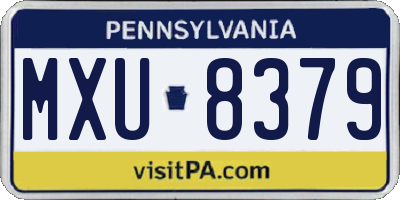 PA license plate MXU8379