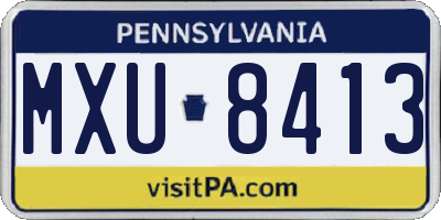 PA license plate MXU8413