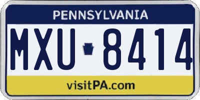 PA license plate MXU8414