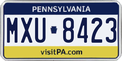 PA license plate MXU8423