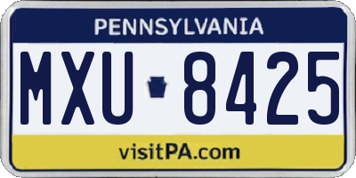 PA license plate MXU8425