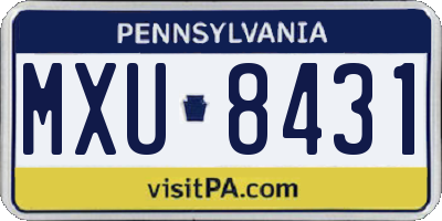 PA license plate MXU8431