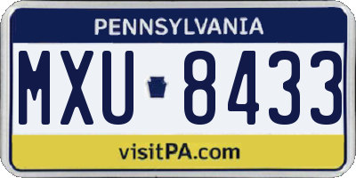 PA license plate MXU8433