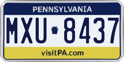 PA license plate MXU8437