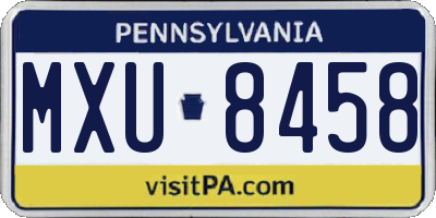 PA license plate MXU8458