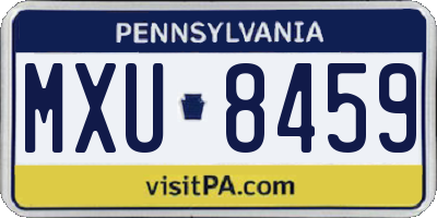 PA license plate MXU8459