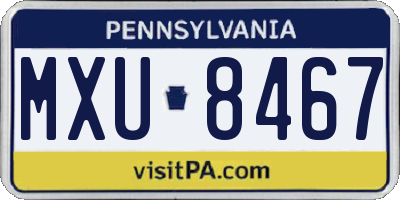 PA license plate MXU8467