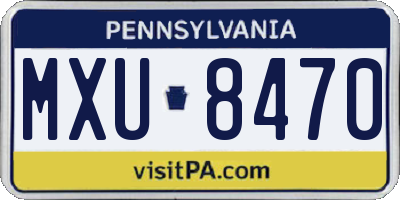 PA license plate MXU8470