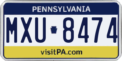 PA license plate MXU8474
