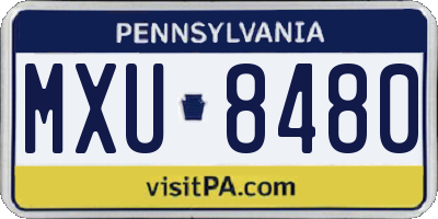 PA license plate MXU8480