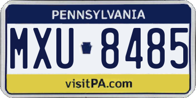 PA license plate MXU8485