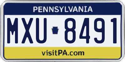 PA license plate MXU8491