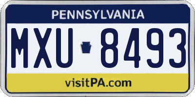 PA license plate MXU8493