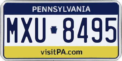 PA license plate MXU8495