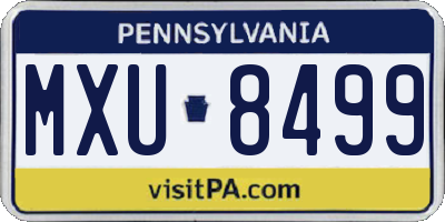 PA license plate MXU8499