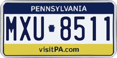 PA license plate MXU8511