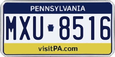 PA license plate MXU8516