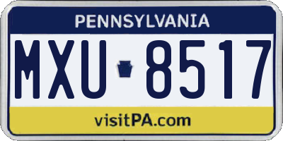 PA license plate MXU8517