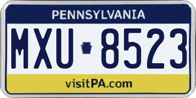 PA license plate MXU8523