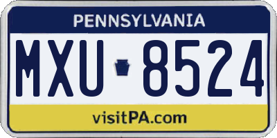 PA license plate MXU8524