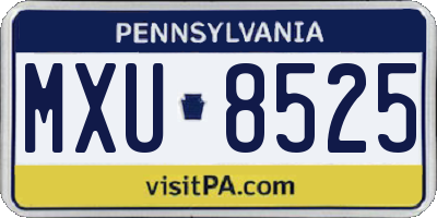 PA license plate MXU8525