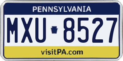 PA license plate MXU8527