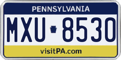 PA license plate MXU8530