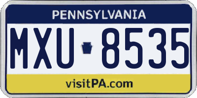 PA license plate MXU8535