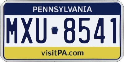 PA license plate MXU8541