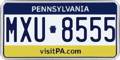 PA license plate MXU8555