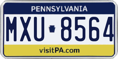 PA license plate MXU8564