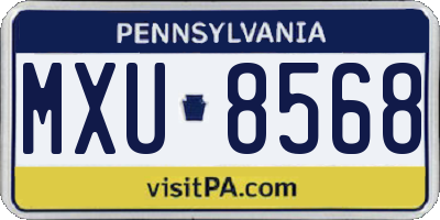 PA license plate MXU8568