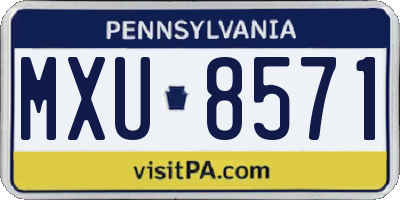 PA license plate MXU8571