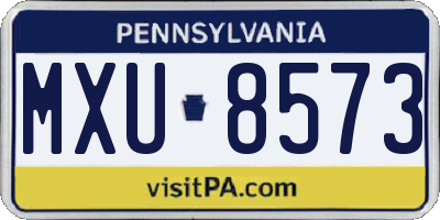 PA license plate MXU8573