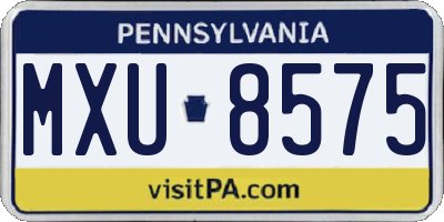 PA license plate MXU8575