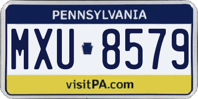 PA license plate MXU8579