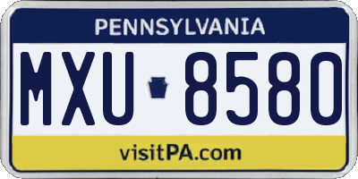 PA license plate MXU8580