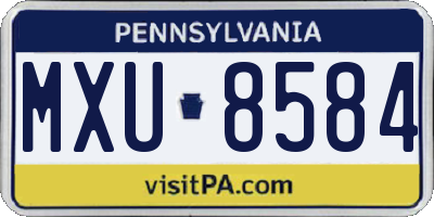 PA license plate MXU8584