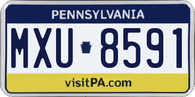 PA license plate MXU8591