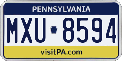 PA license plate MXU8594