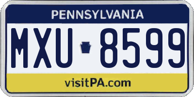 PA license plate MXU8599