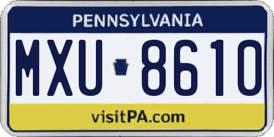 PA license plate MXU8610