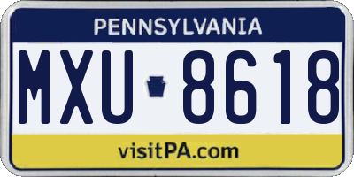 PA license plate MXU8618